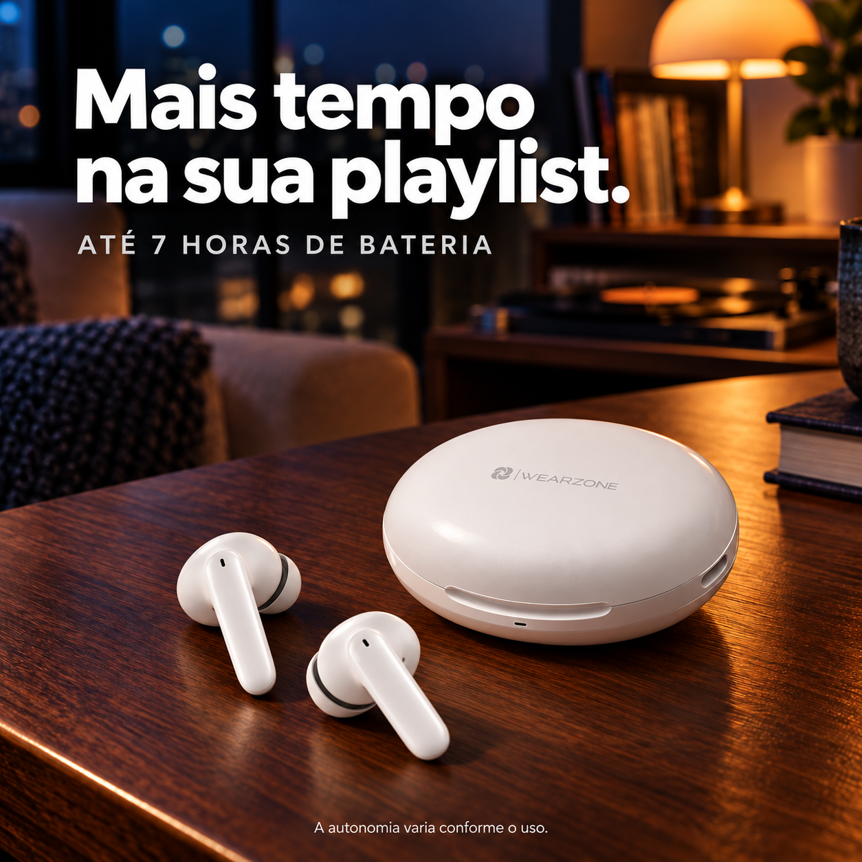 Fone bluetooth TWS WZ06 Cancelamento de Ruído ANC ENC Multi-point