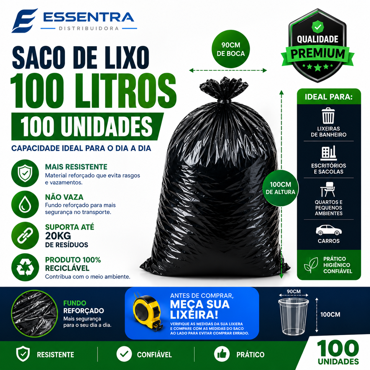Saco para Lixo 100 Litros