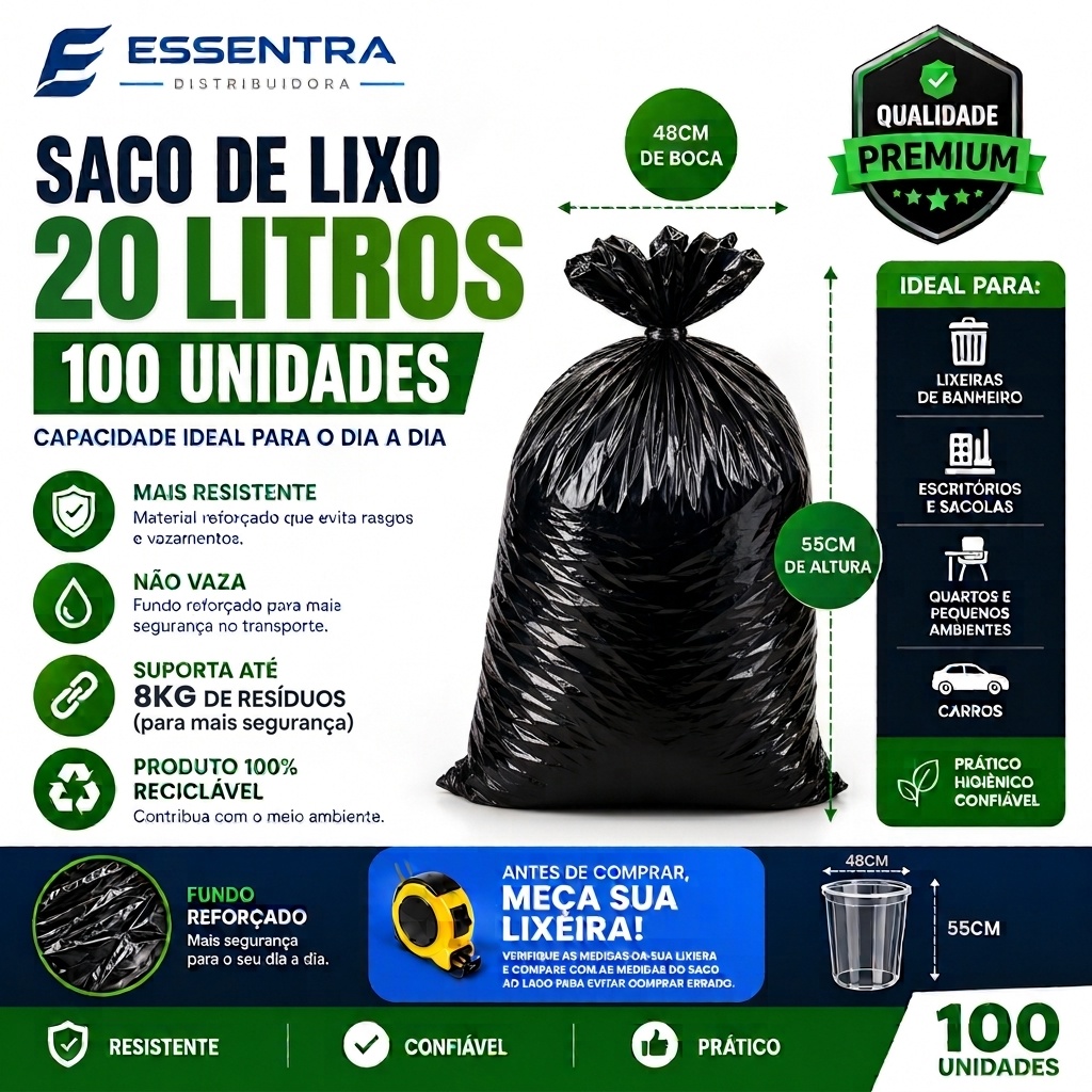 Saco para Lixo 20 Litros