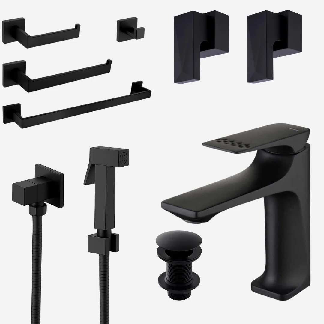 Hídrica Kit Metais Banheiro Diamond Signature 9 Peças