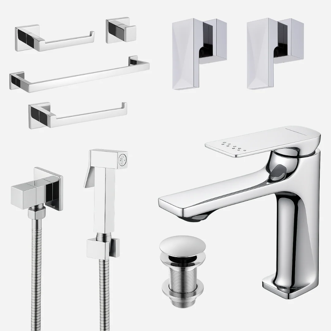 Hídrica Kit Metais Banheiro Diamond Signature 9 Peças