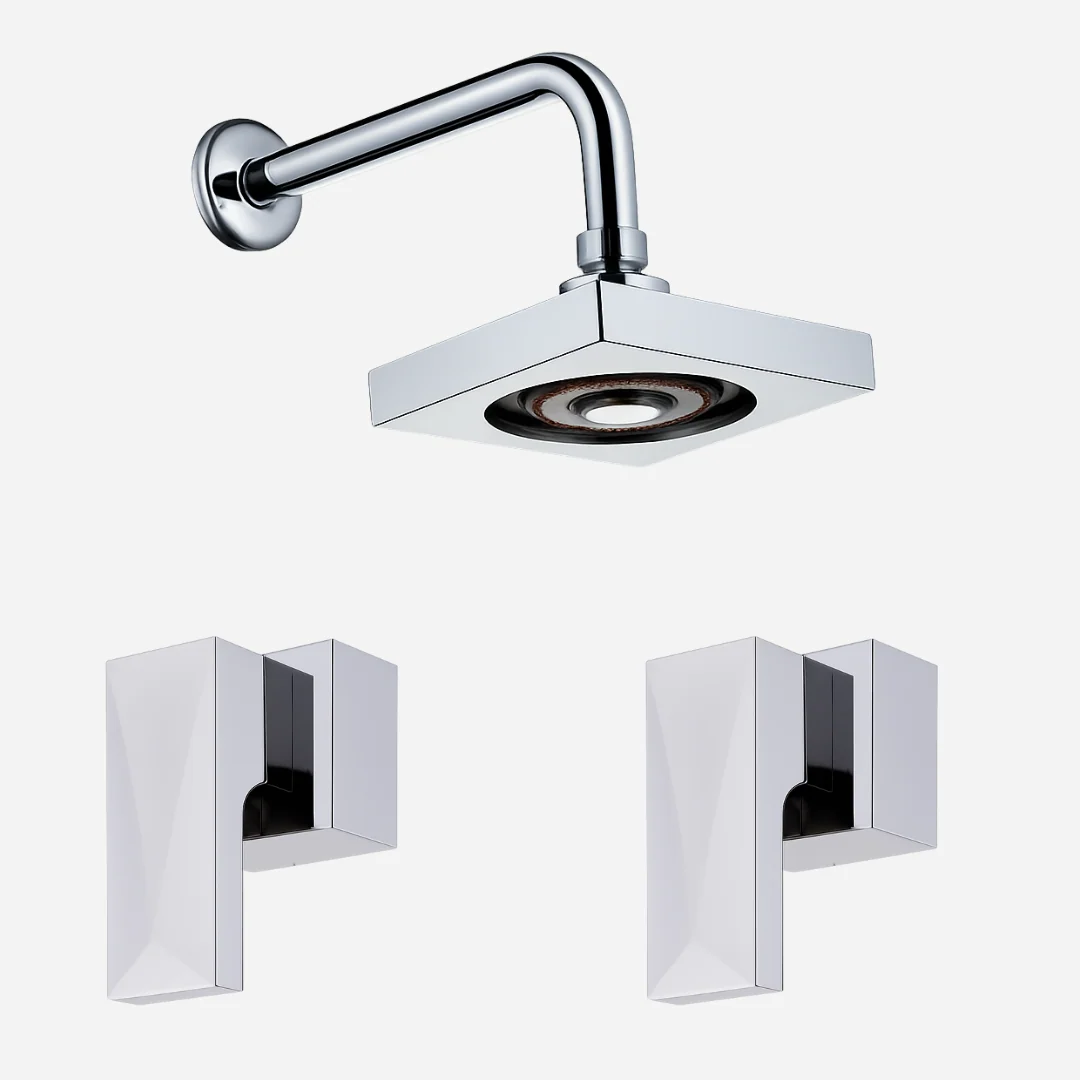 Hídrica Kit Ducha Autolimpante Square e Acabamentos Diamante