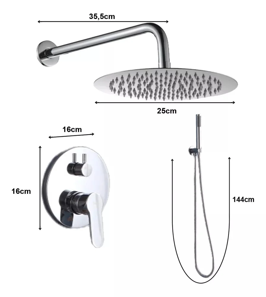 Hídrica Kit Ducha de Parede Rounded com Monocomando