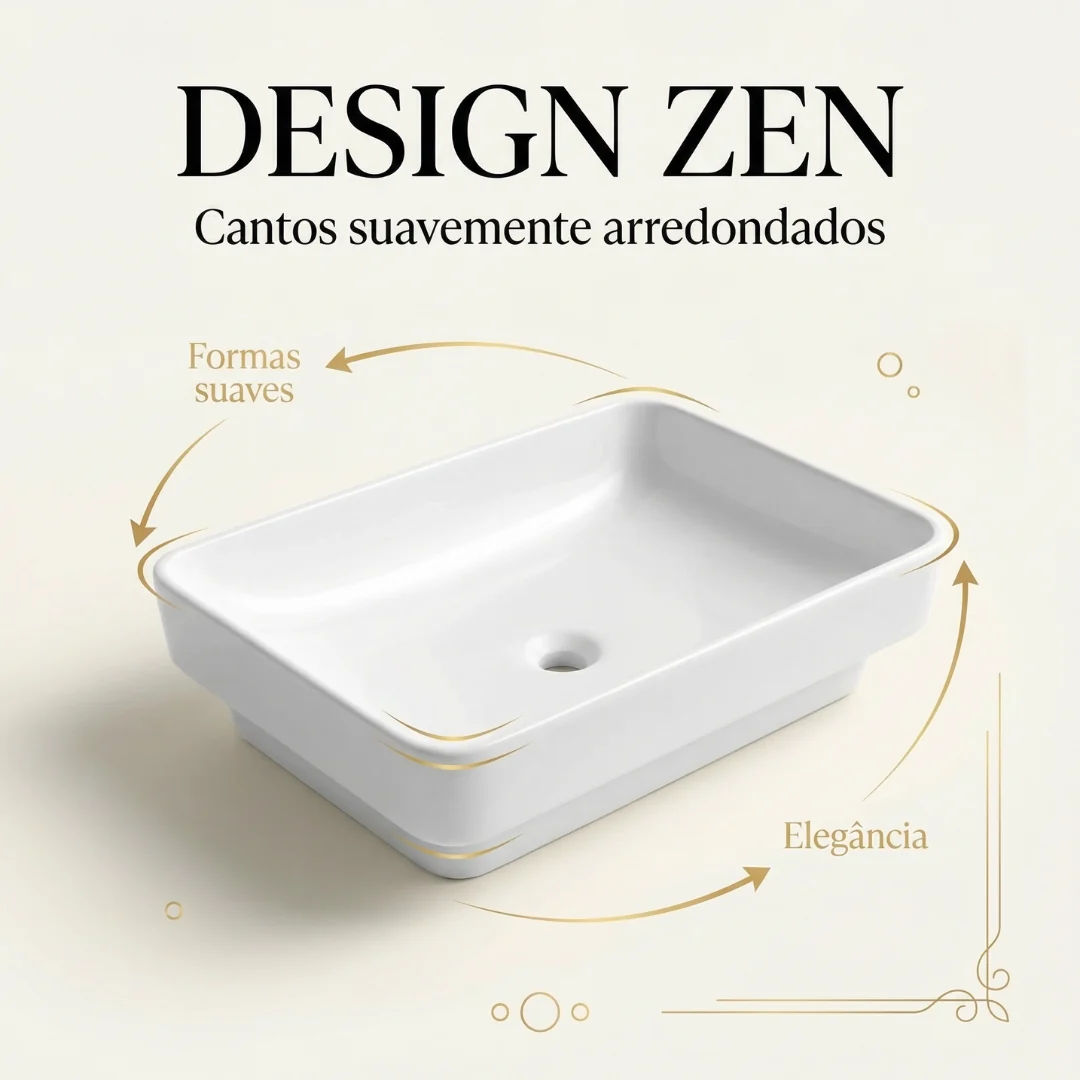 Hídrica Cuba de Banheiro Zen Semi-Encaixe 50x38