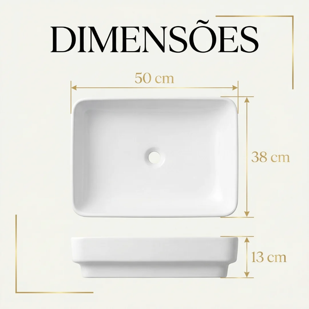 Hídrica Cuba de Banheiro Zen Semi-Encaixe 50x38