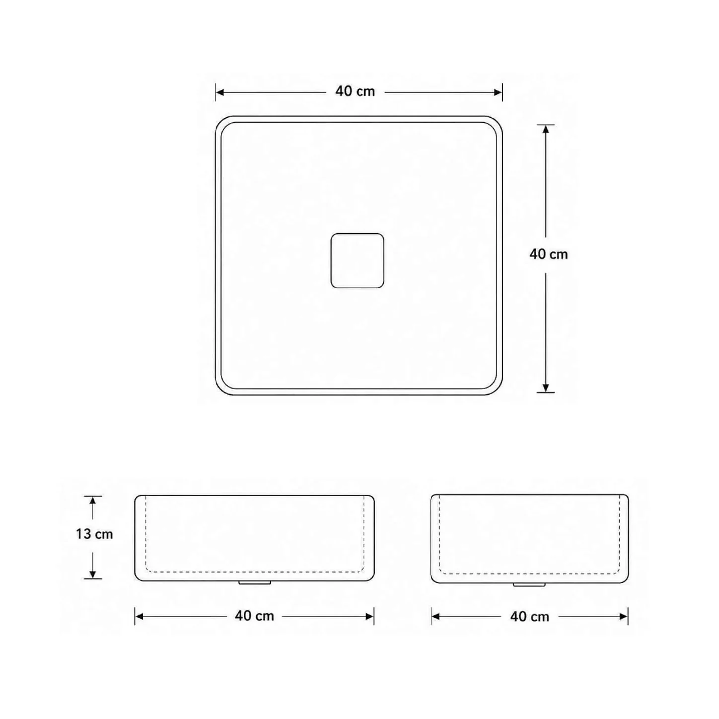 Hídrica Metais Cuba de Apoio Belagio 40x39cm Branco