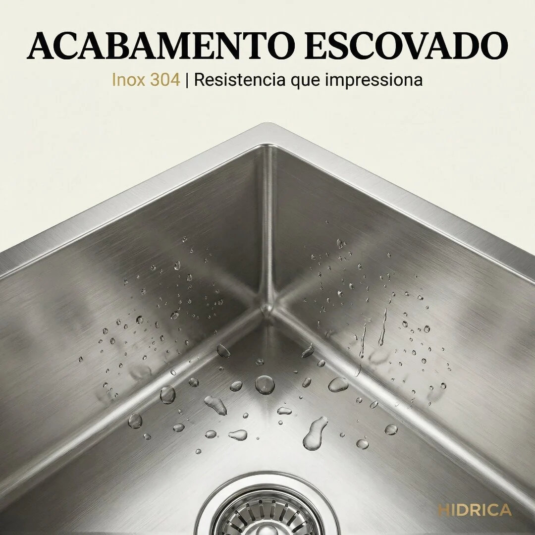Hídrica Metais Cuba Gourmet Square 60x45 Inox 304