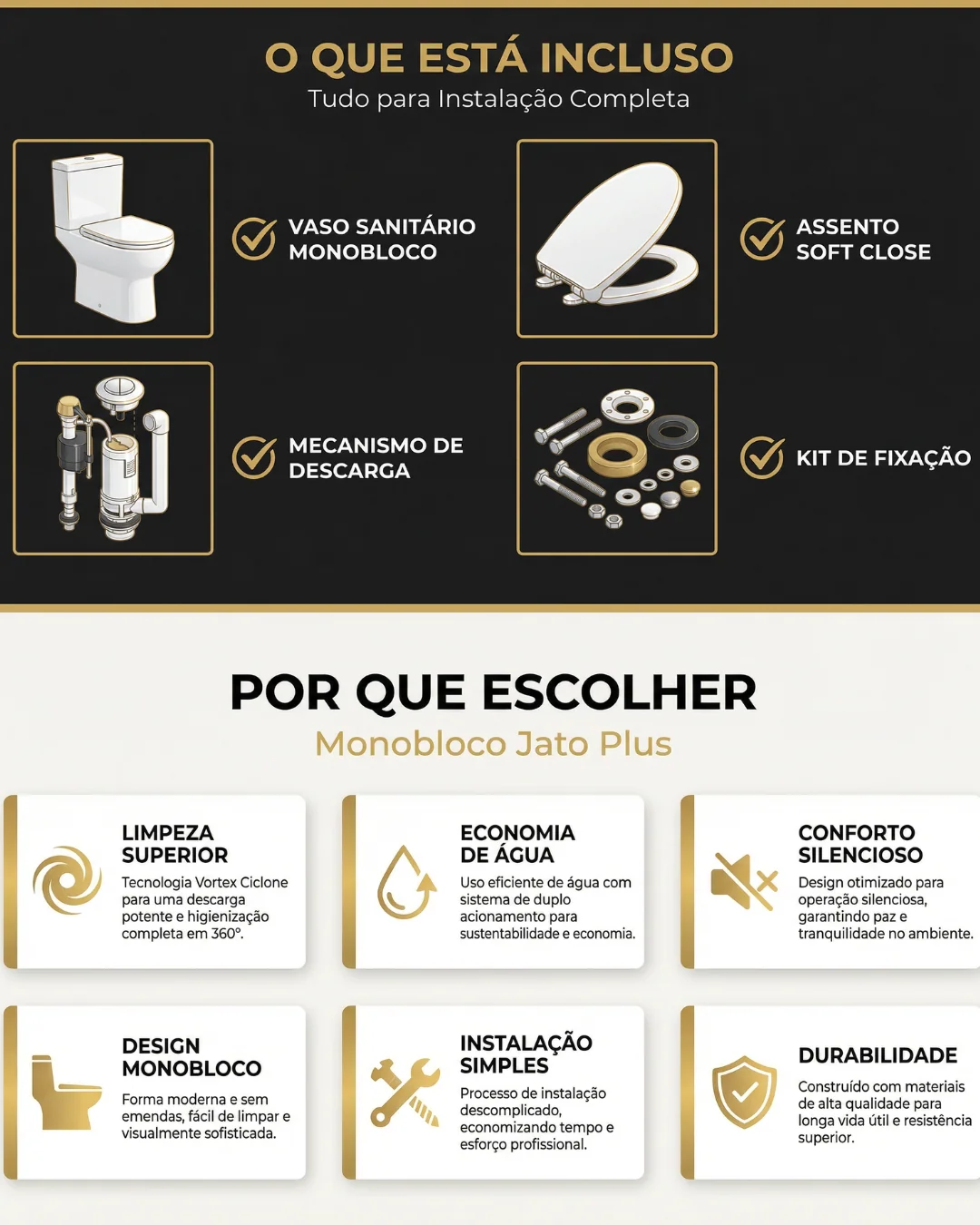 Vaso Sanitário Hídrica Monobloco Linea Jato Plus