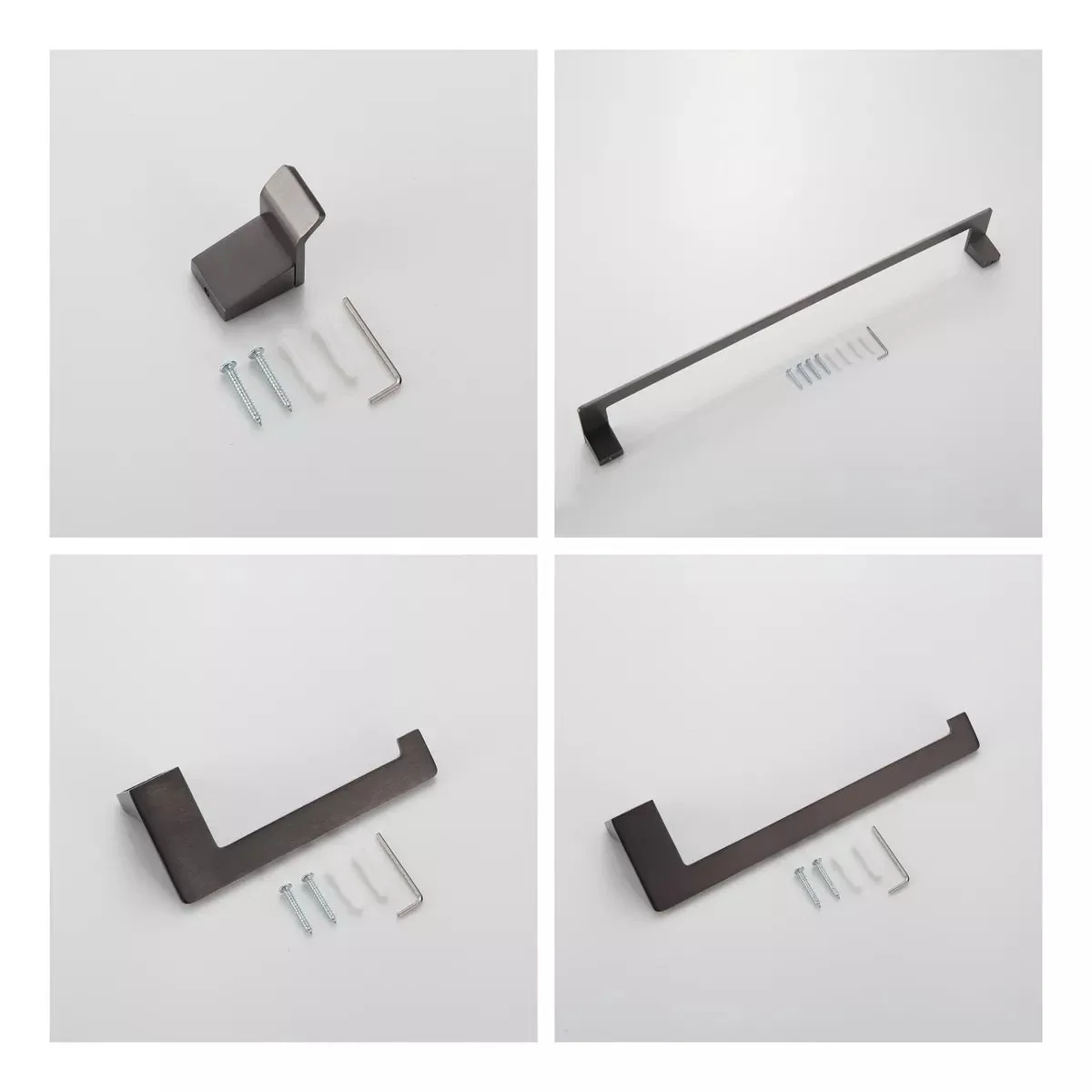 Hídrica Metais Kit Penduradores Minimal 4 Peças Graffite