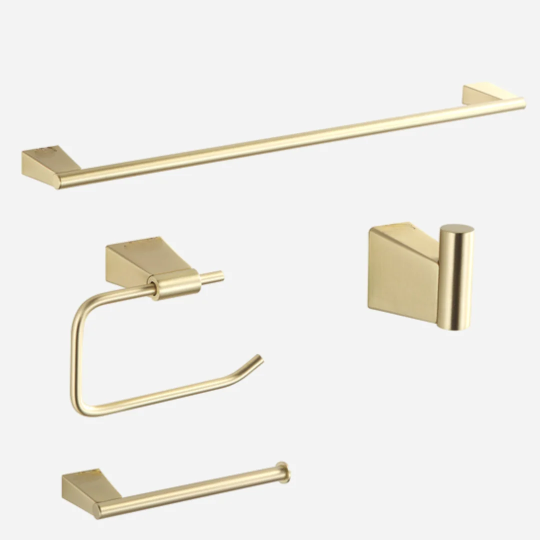 Hidrica Metais Kit Penduradores Minimal Dourado 4 Peças
