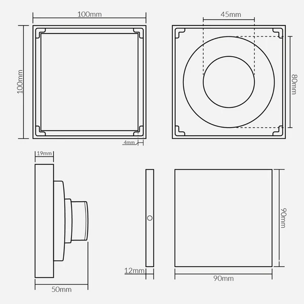 Hídrica Metais Ralo Minimalista Lux 10x10 com Válvula