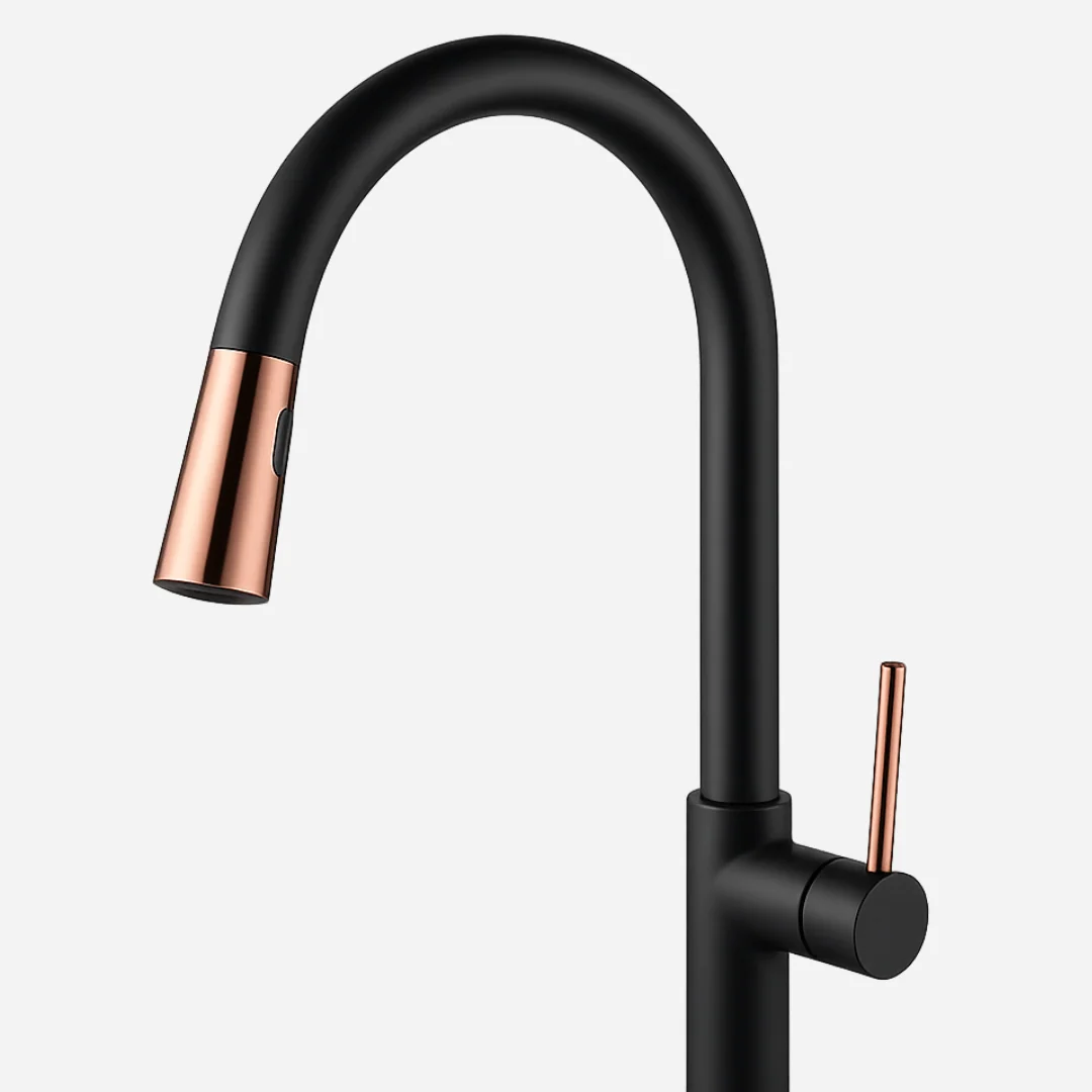 Hídrica Metais Torneira Gourmet Black Rosé Sensor Touch