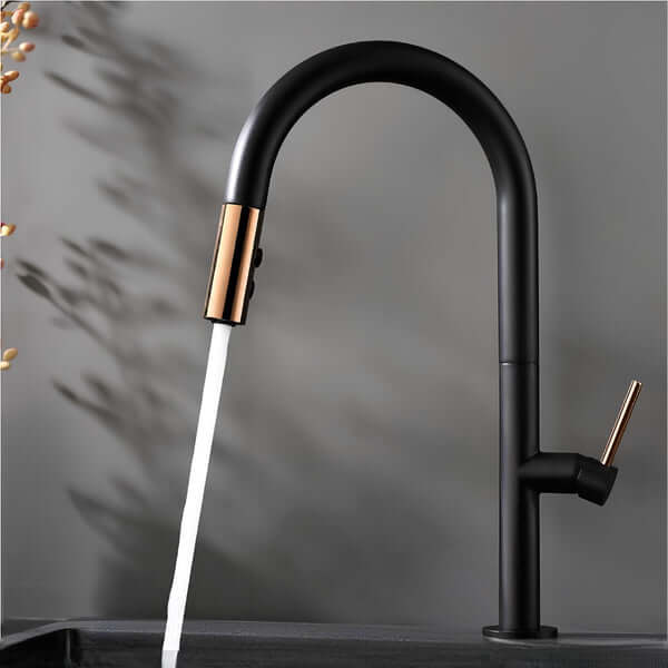 Hídrica Metais Torneira Gourmet Black Rosé Sensor Touch