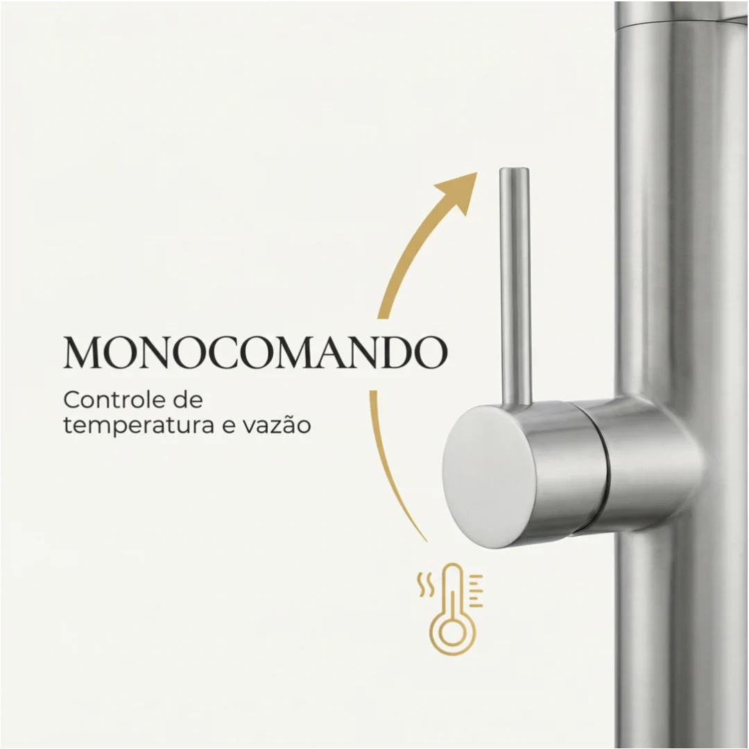 Hídrica Metais Torneira Gourmet New Slim Monocomando Filtro