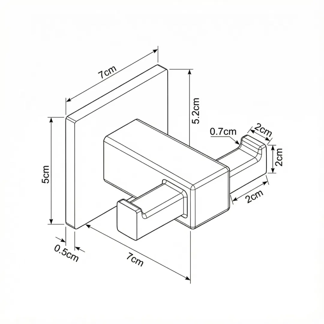 Hídrica Cabide Duplo Square Inox 304