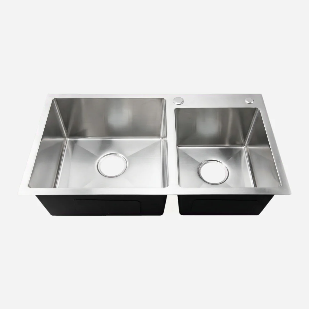 Hídrica Metais Cuba Dupla Square 78x43 Inox 304 Escovada
