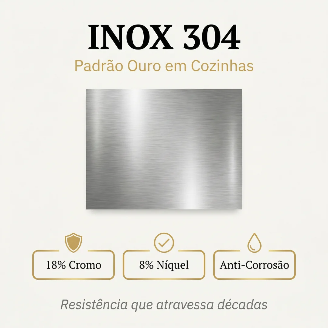 Hídrica Metais Cuba Gourmet Artisan 78x45 Inox 304