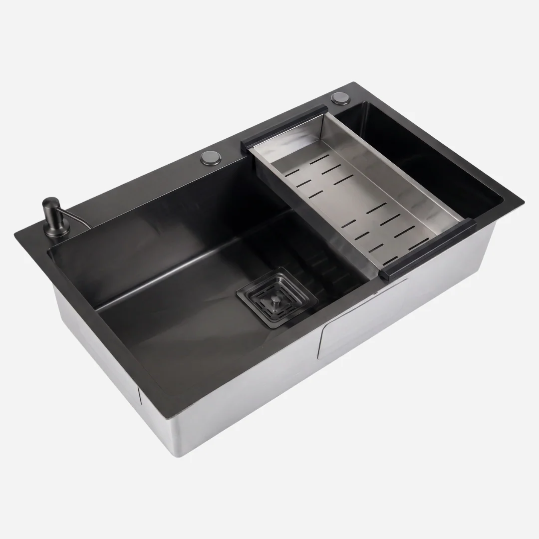Hídrica Metais Cuba Gourmet Artisan 78x45 Inox 304 Preta