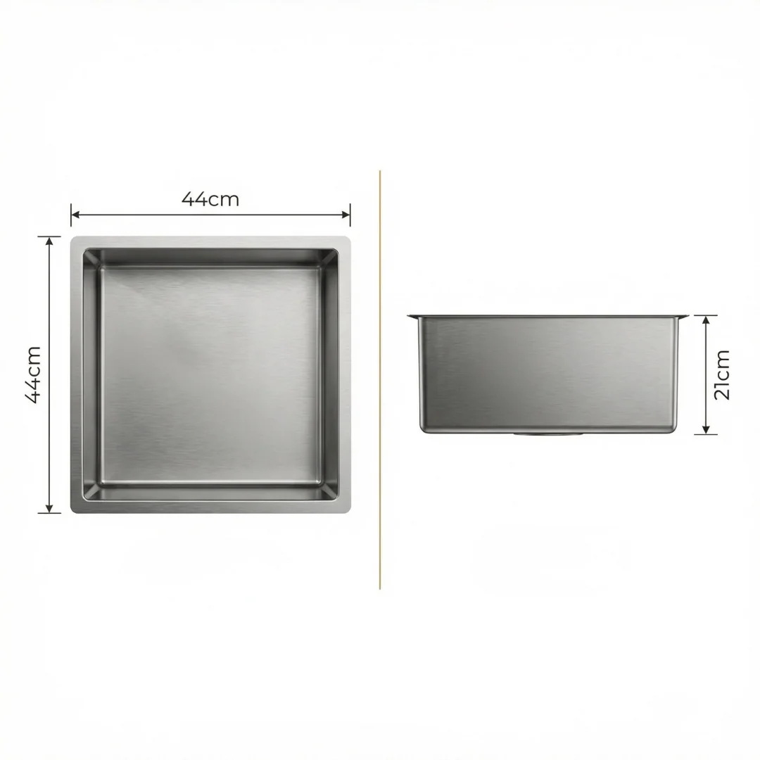 Hídrica Metais Cuba Gourmet Square 44x44 Inox 304