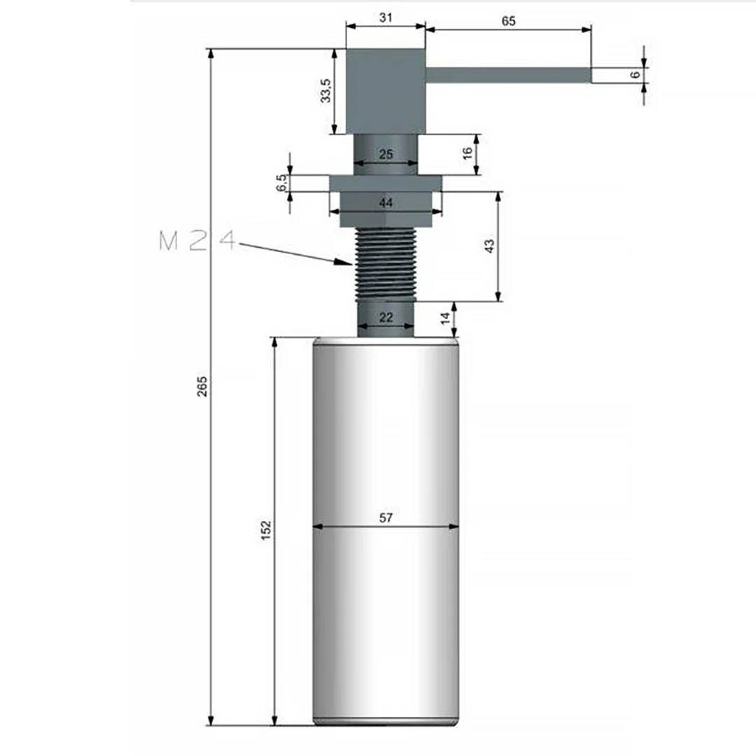 Móvel Dispenser de Detergente Embutido Lux 350ml