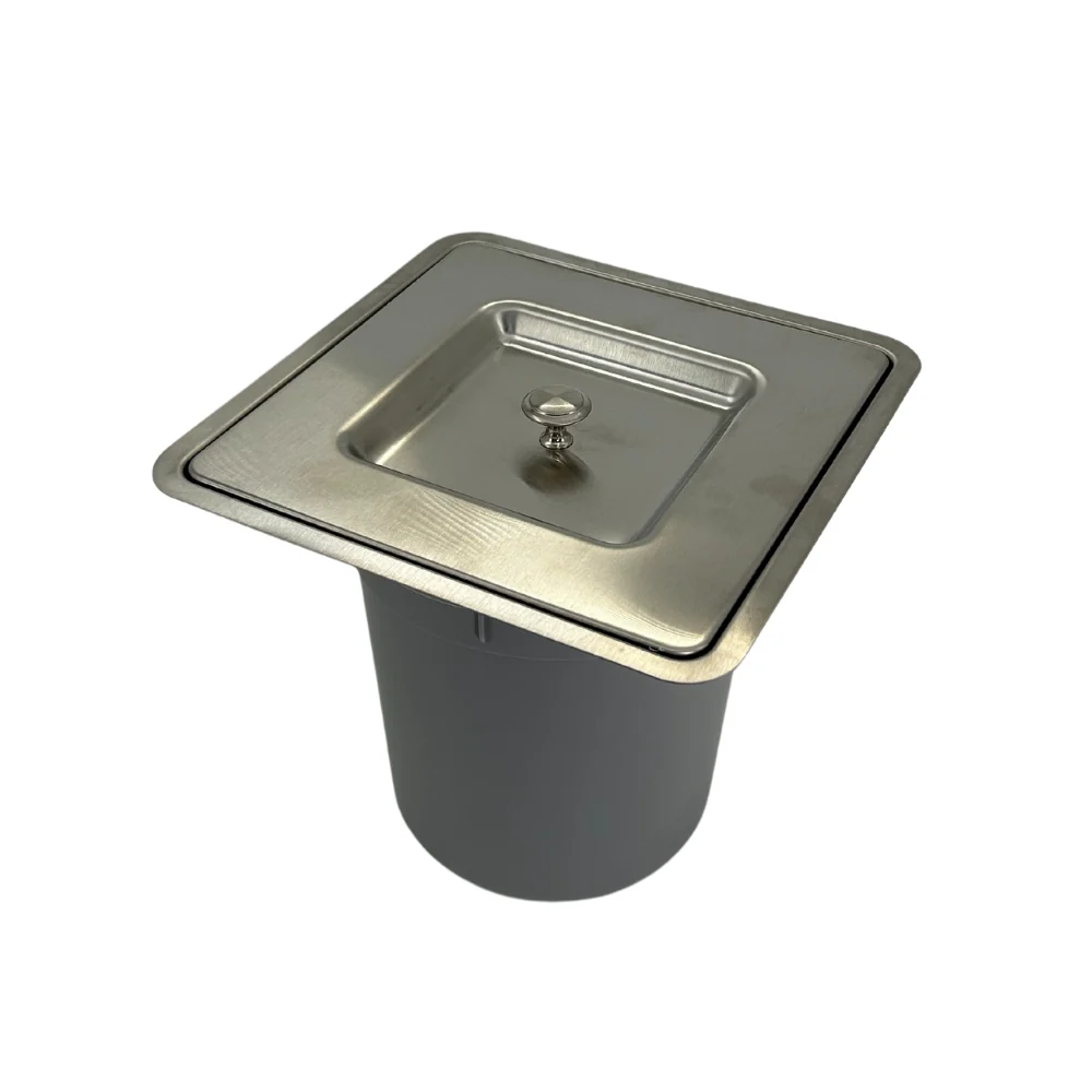 Hídrica Metais Lixeira de Embutir Quadrada Lux 5L Inox 304