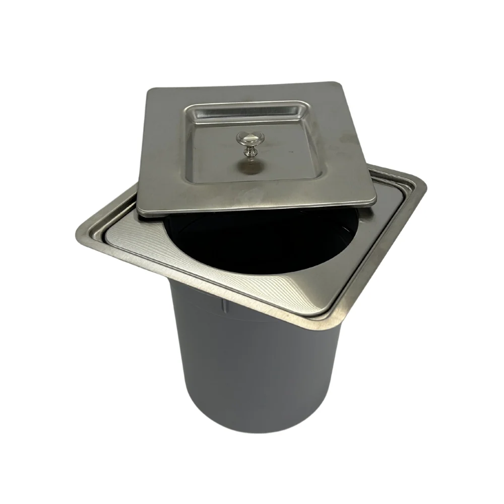 Hídrica Metais Lixeira de Embutir Quadrada Lux 5L Inox 304