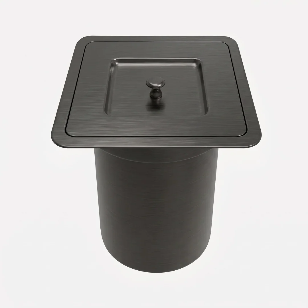 Hídrica Metais Lixeira de Embutir Quadrada Lux 5L Inox 304