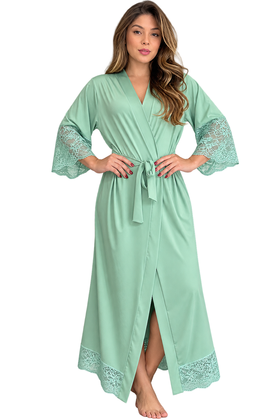 Kit Robe e Camisola Longos de Amamentação