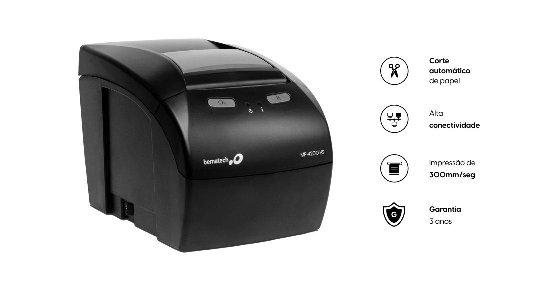 Impressora Térmica Não Fiscal Bematech MP-4200 HS USB Ethernet Serial