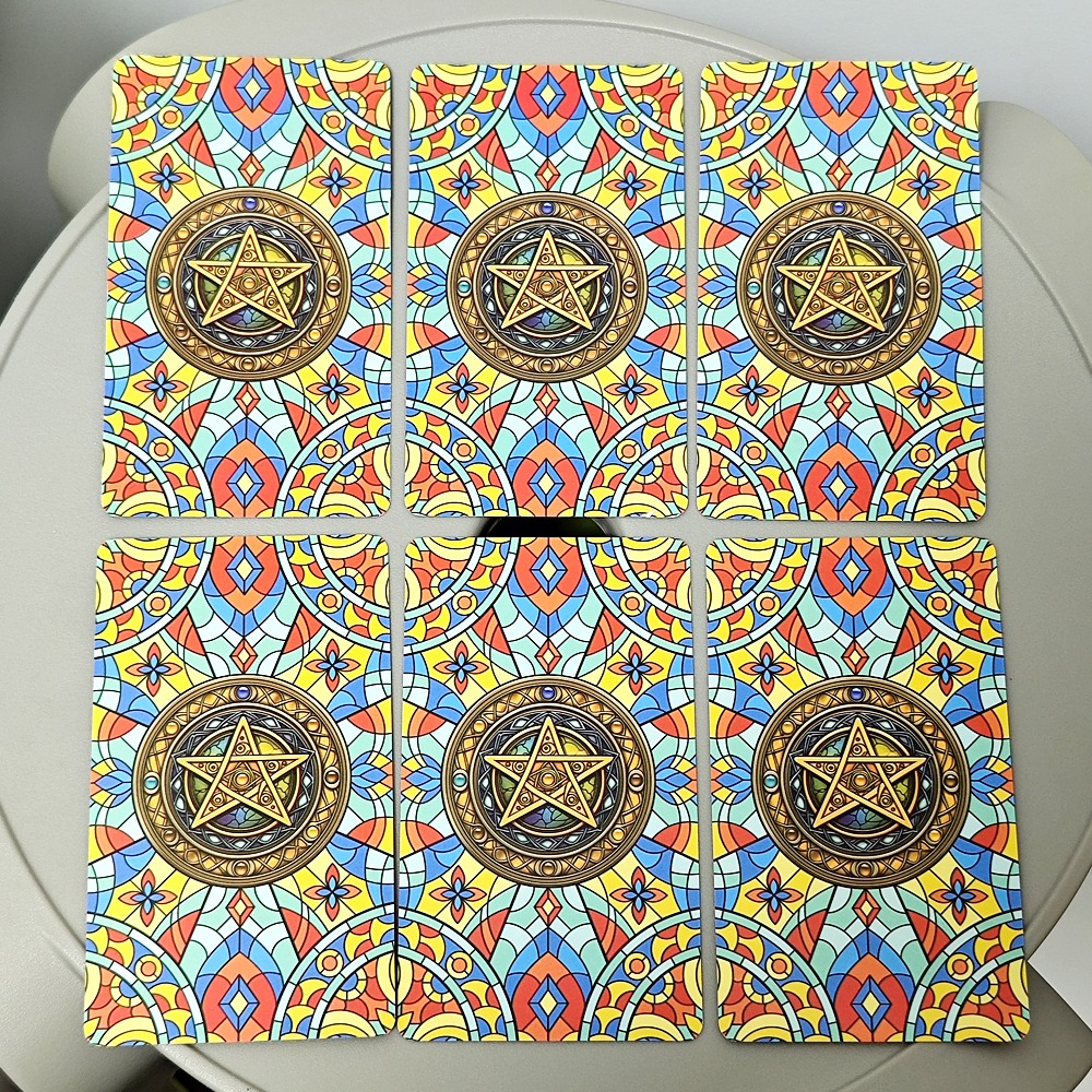 Cartão de tarô completo 10.3*6cm conjunto de vitral inspirado piloto waite smith