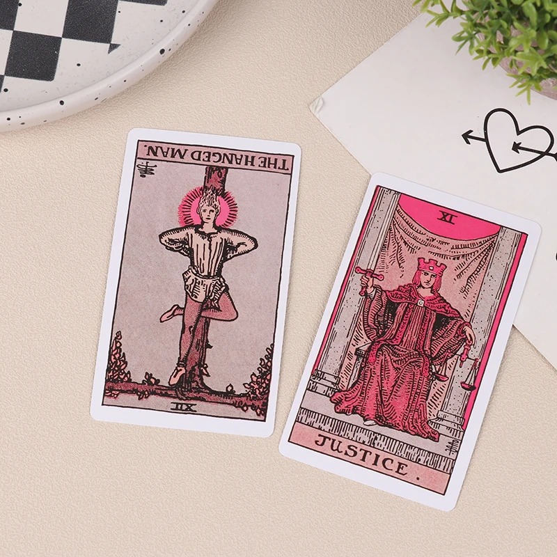 Pink Rider Waite Tarot Cartas Deck Set para Iniciantes
