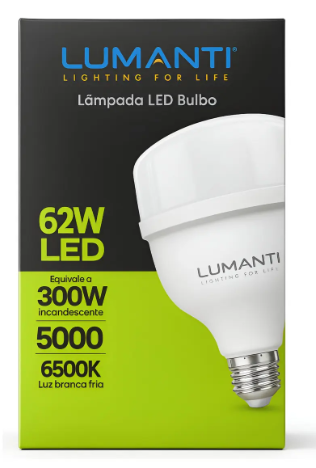 Lâmpada LED Bulbo 62W