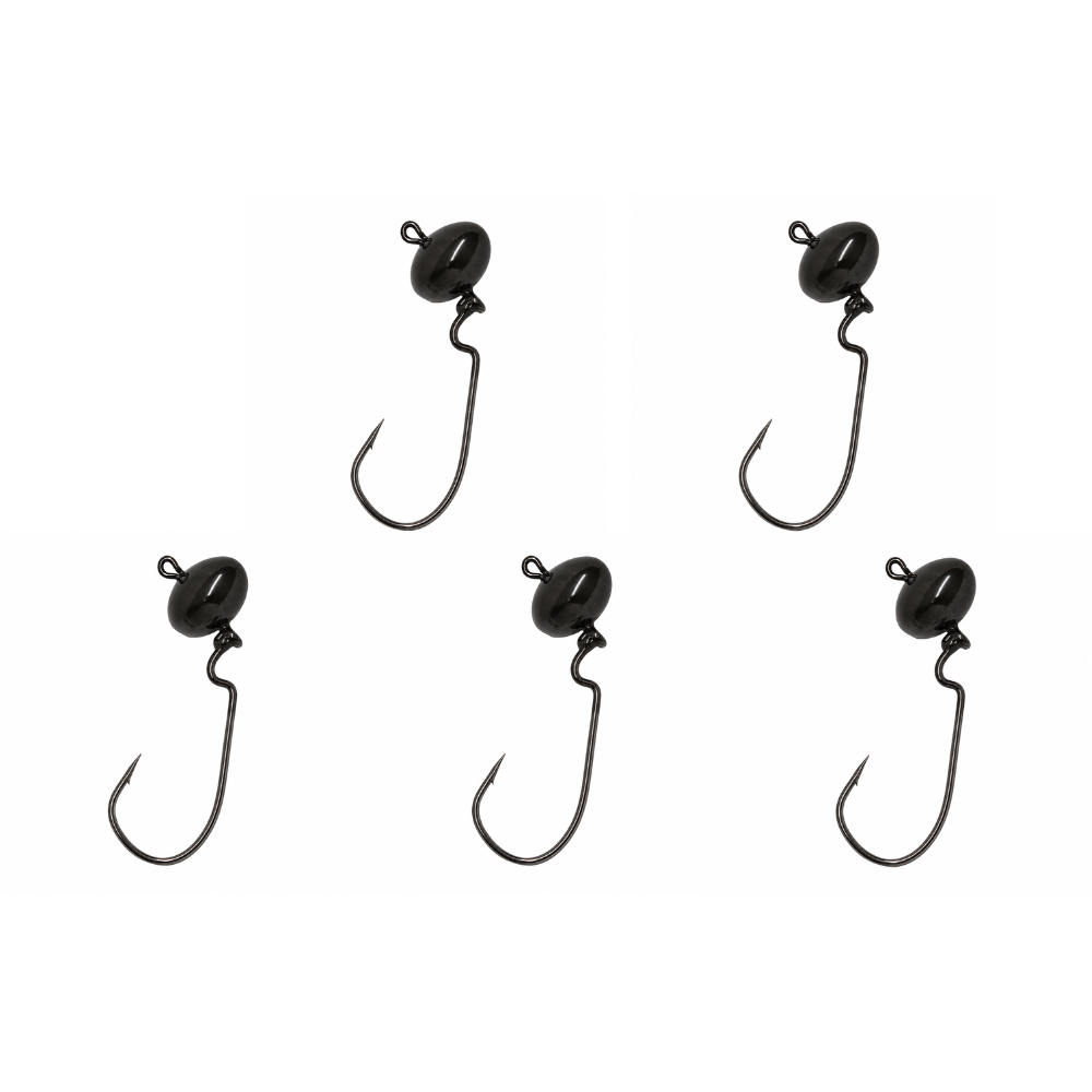 CHUMBADA ANZOL JIG HEAD OFFSET ART FOOTBALL 3/0 20G PRETO 5UN