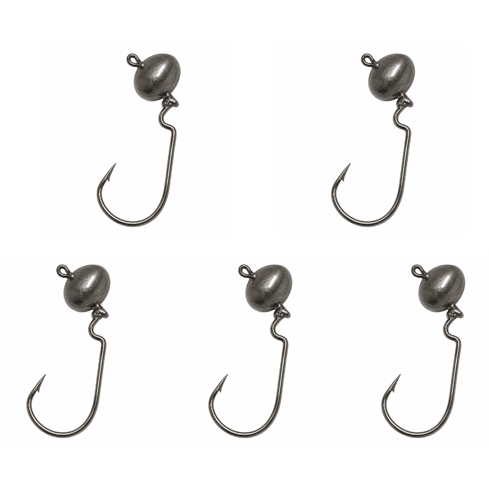 CHUMBADA ANZOL JIG HEAD OFFSET ART FOOTBALL 2/0 10G NATURAL 5UN