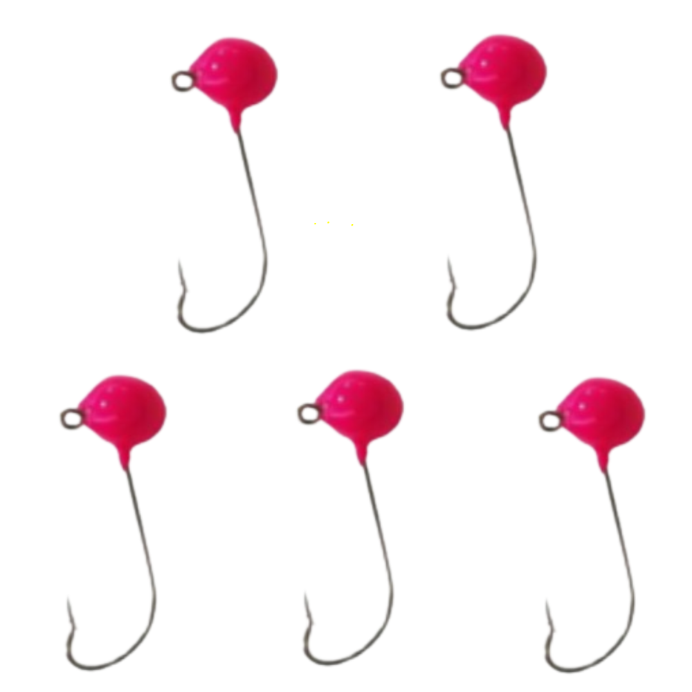 KIT CHUMBADA ANZOL JIG HEAD 1/0 90° FACETADA 5G ROSA 5UN