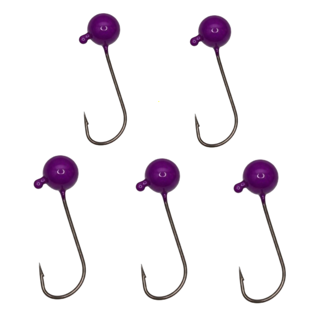 KIT CHUMBADA ANZOL JIG HEAD 1/0 90° FACETADA 10G VIOLETA 5UN