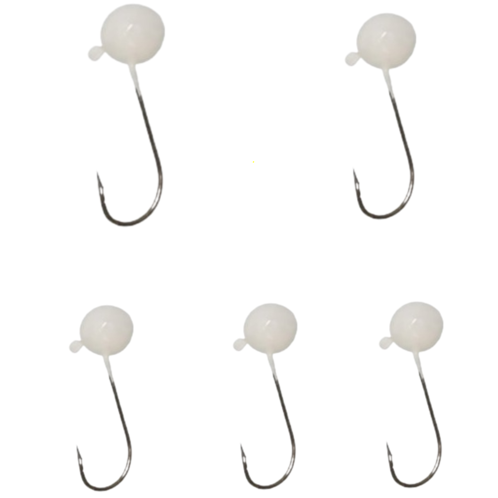 KIT CHUMBADA ANZOL JIG HEAD 3/0 90° FACETADA 10G BRANCA 5UN