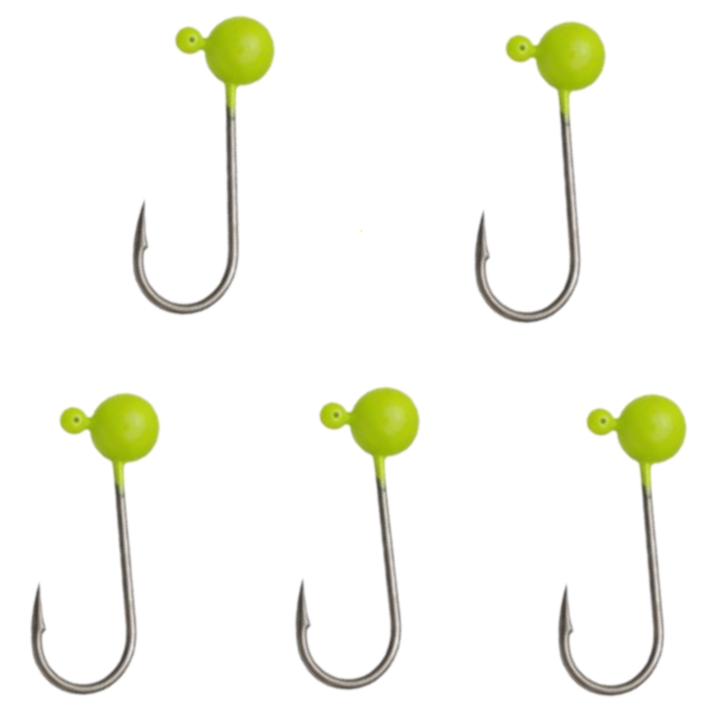 KIT CHUMBADA ANZOL JIG HEAD 1/0 90° FACETADA 10G AMARELO 5UN