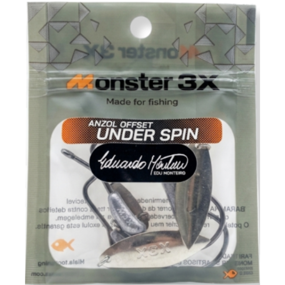 MONSTER 3X ANZOL OFFSET LASTREADO UNDER SPIN PRO 6/0 7G 3UN