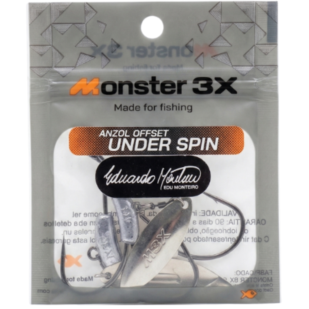 MONSTER 3X ANZOL OFFSET LASTREADO UNDER SPIN PRO 4/0 7G 3UN