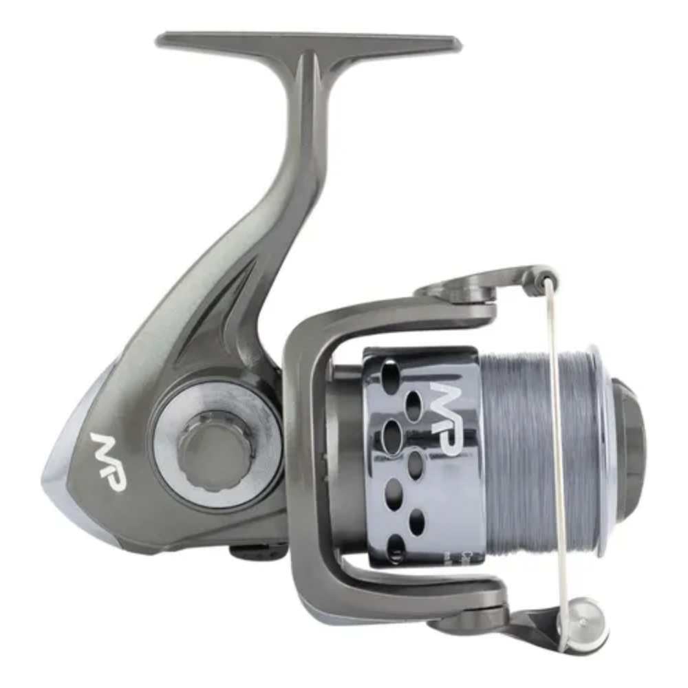 ALBATROZ MOLINETE MP40 ANTIREVERSO COM LINHA PRATA FUMÊ 40MM