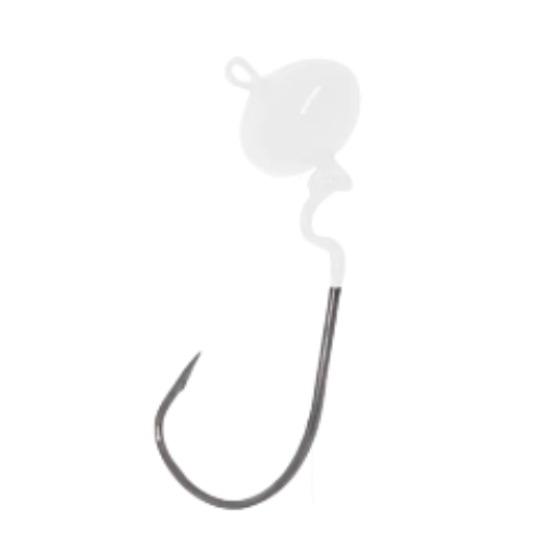 CHUMBADA ANZOL JIG HEAD 2/0 OFFSET ART FOOTBALL BRANCO 16G