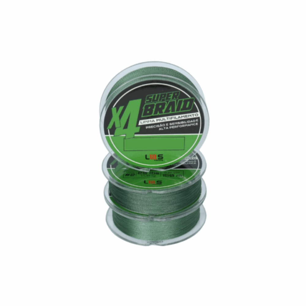 LUMIS LINHA MULTIFILAMENTO SUPER BRAID X4 22MM 25LBS 100M VD