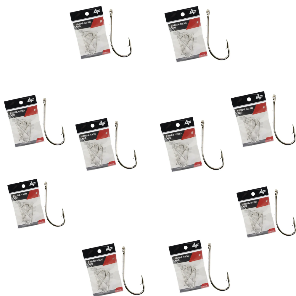 ALBATROZ KIT 10 CARTELAS ANZOL FARPA 4330 NIQ N.2 25UN CADA