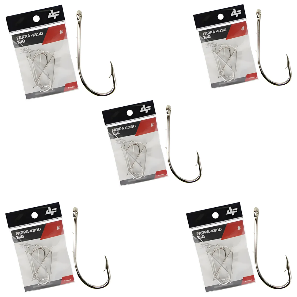 ALBATROZ KIT 5 CARTELAS ANZOL FARPA 4330 NIQ N06 32UN CADA
