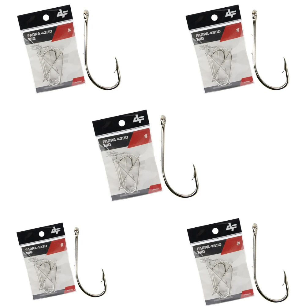ALBATROZ KIT 5 CARTELAS ANZOL FARPA 4330 NIQ N.2 25UN