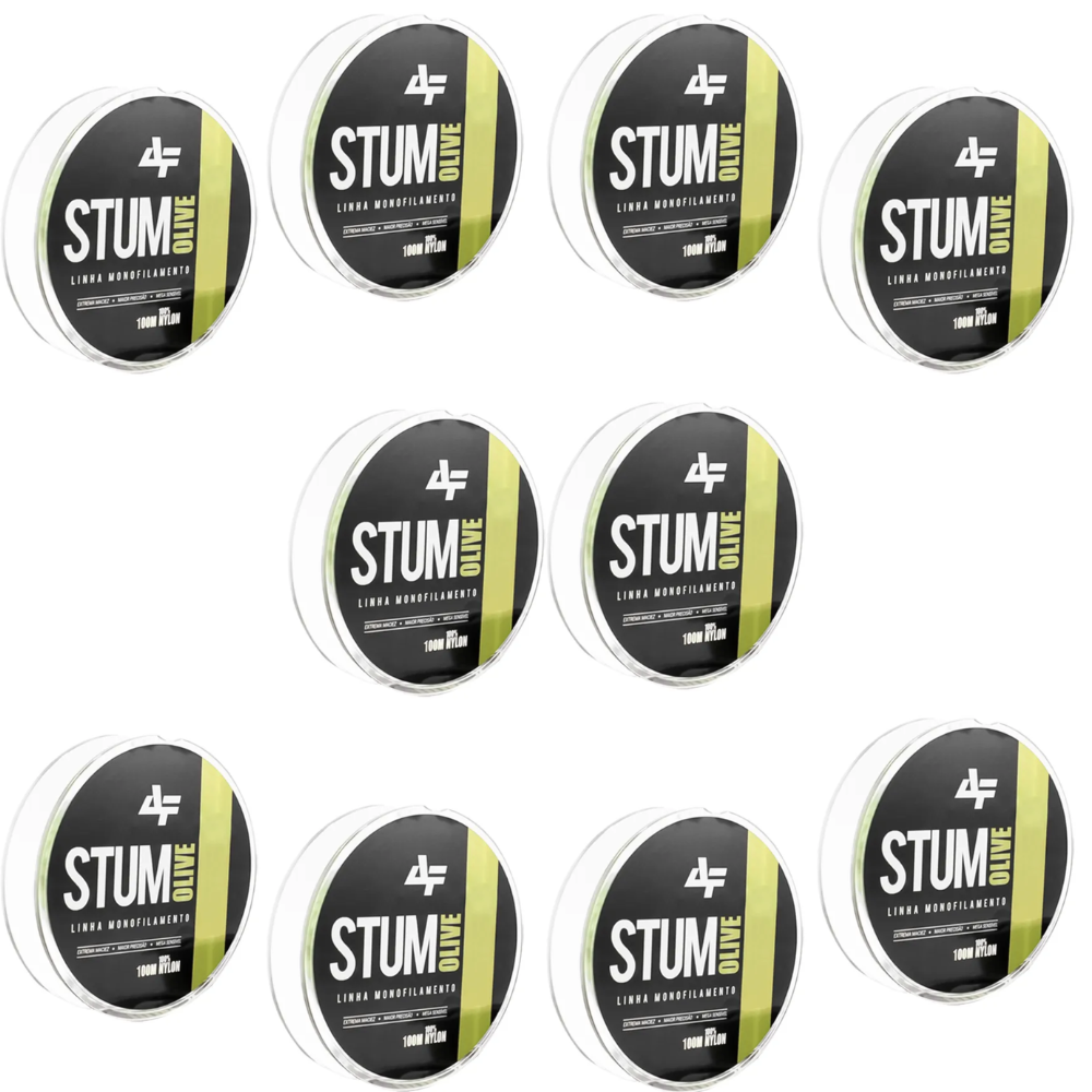 ALBATROZ KIT 10UN LINHAS PESCA STUM VERDE 100M 40MM 26,7CM