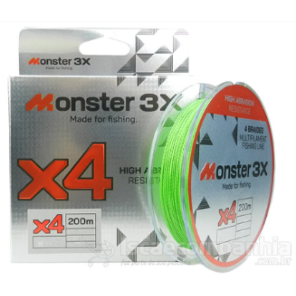 MONSTER 3X LINHA DE MULTIFILAMENTO X4 3.0 28MM 33LB 15K 200M