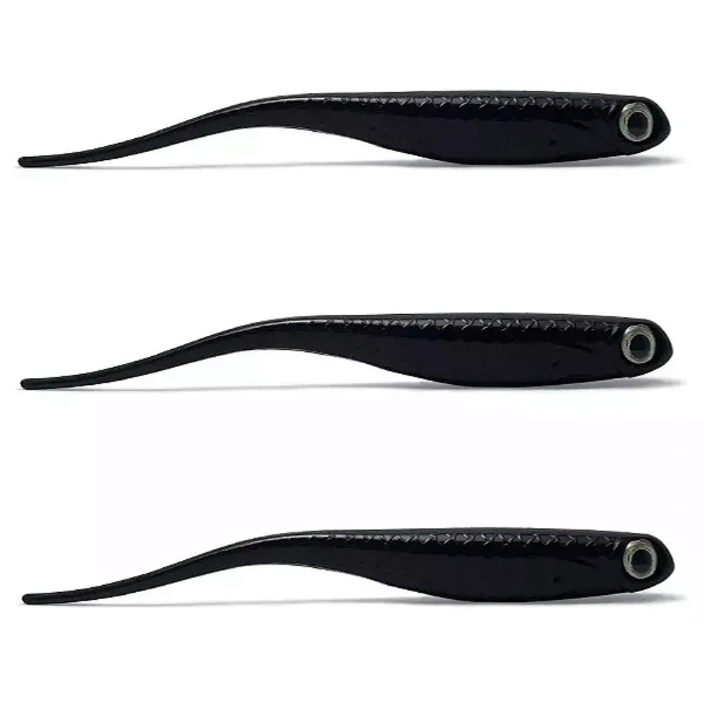 MONSTER 3X FISHING ISCAS R SHAD 12CM BLACK 3UN