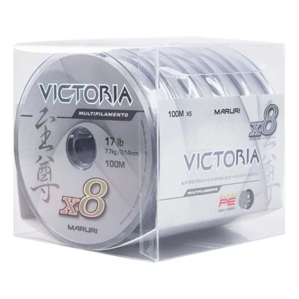 Linha multifilamento 8fio Victoria 8x 39lb 0.30m 100mts cinz